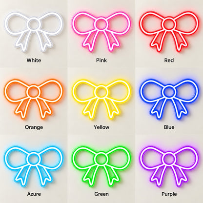 Ribbon Bow LED Neon Sign - nine-color grid