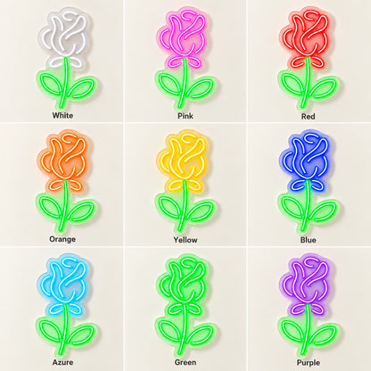 Rose Flower LED Neon Sign - nine-color grid