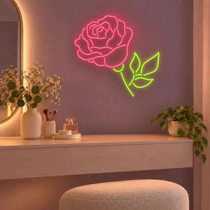 Rose Leaves LED Neon Sign - advertising view