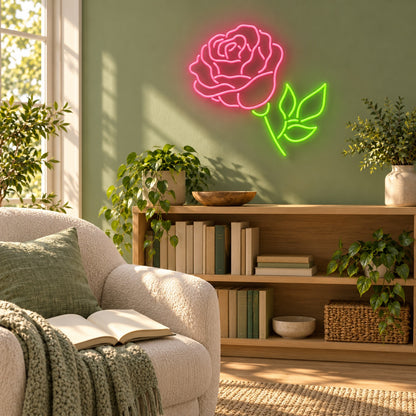 Rose Leaves LED Neon Sign - lifestyle view