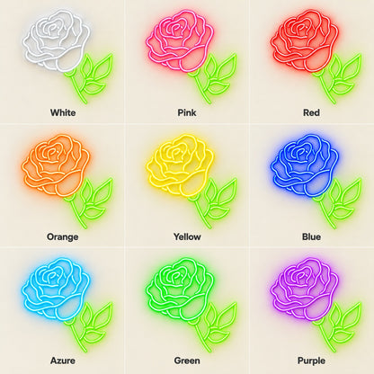 Rose Leaves LED Neon Sign - nine-color grid