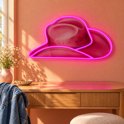 Studded Cowboy Hat LED Neon Sign - lifestyle view