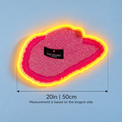Textured Cowboy Hat LED Neon Sign - size guide