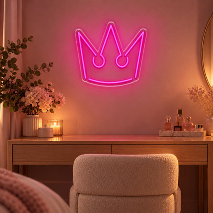 Three Point Crown LED Neon Sign - advertising view