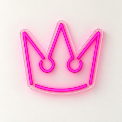 Three Point Crown LED Neon Sign - natural light view