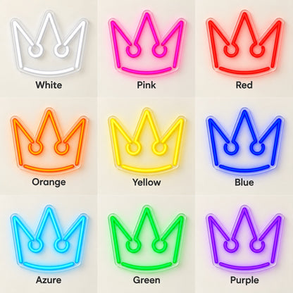 Three Point Crown LED Neon Sign - nine-color grid