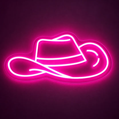 Wide Brim Cowboy Hat LED Neon Sign - product hero