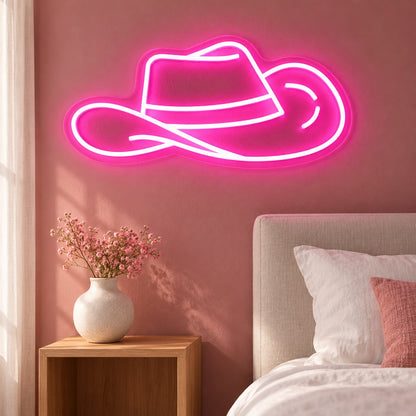 Wide Brim Cowboy Hat LED Neon Sign - lifestyle view