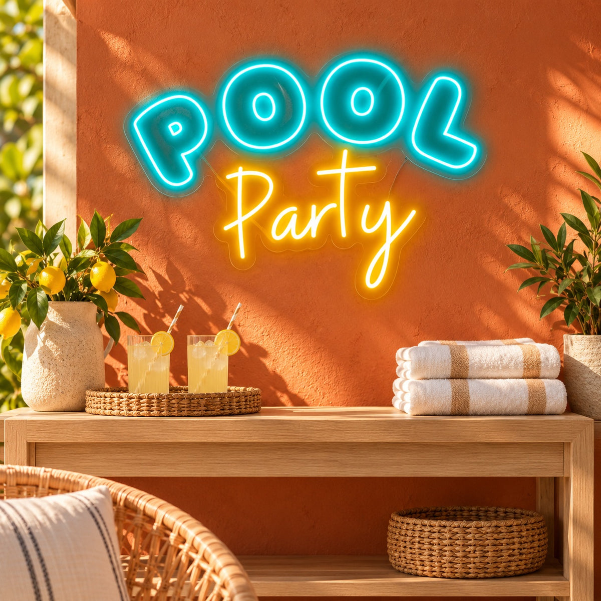 Pool Party LED Neon Sign - advertising view