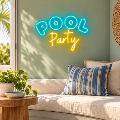 Pool Party LED Neon Sign - lifestyle view