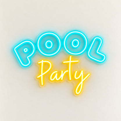 Pool Party LED Neon Sign - natural light view