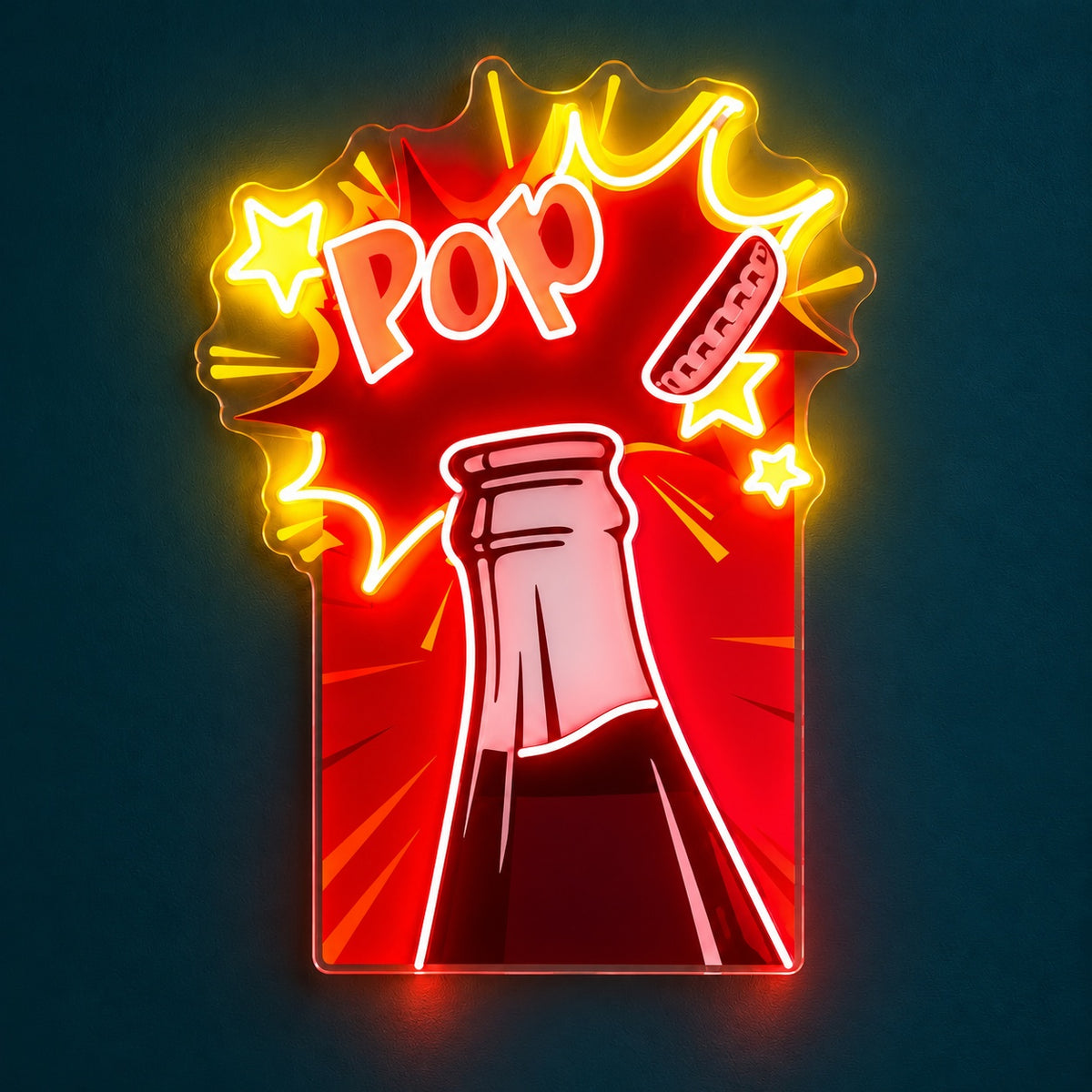 Pop Art Bottle LED Neon Sign - product hero