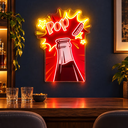 Pop Art Bottle LED Neon Sign - advertising view