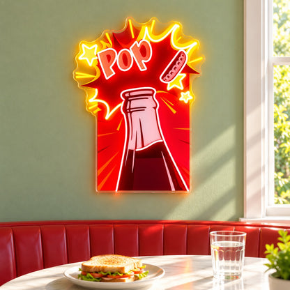 Pop Art Bottle LED Neon Sign - lifestyle view