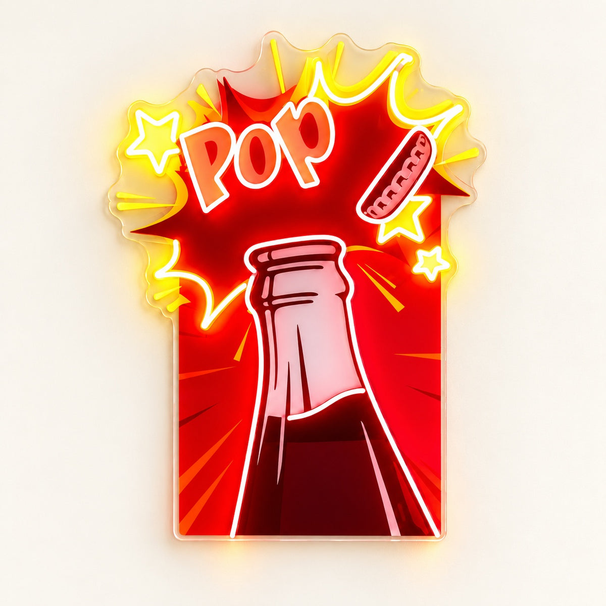Pop Art Bottle LED Neon Sign - natural light view