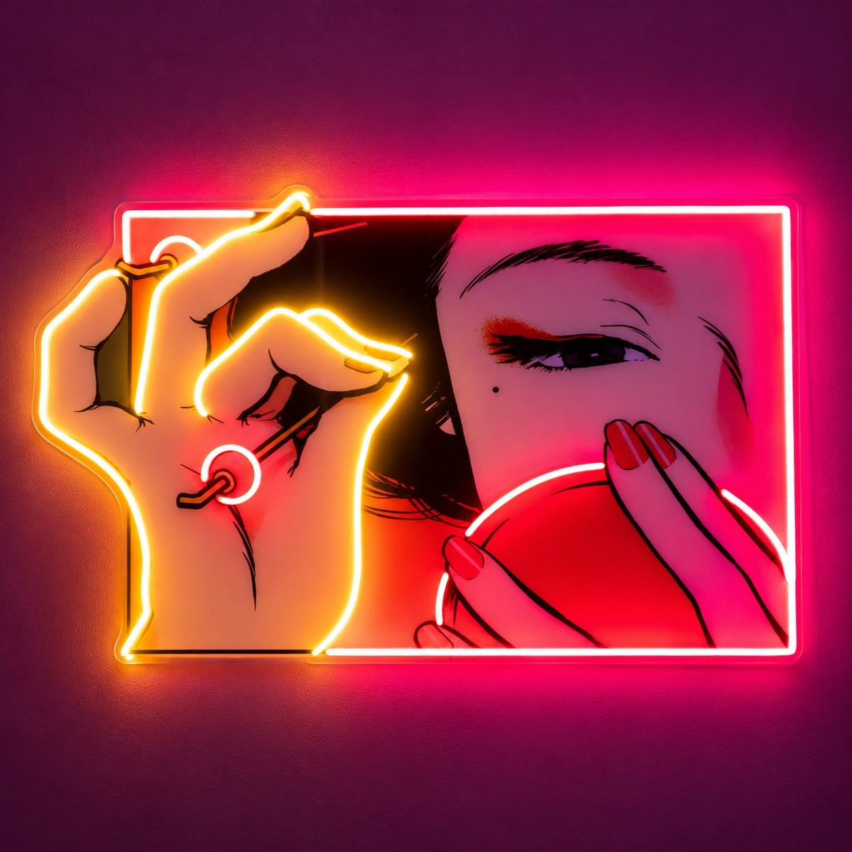 Pop Art Woman With Compact LED Neon Sign - product hero
