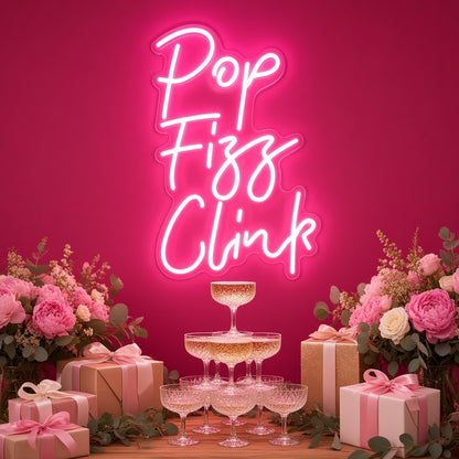 Pop Fizz Clink LED Neon Sign - advertising view