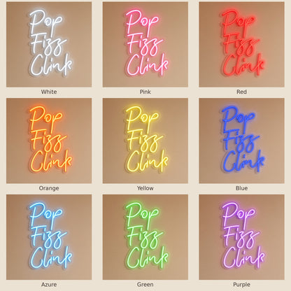 Pop Fizz Clink LED Neon Sign - nine-color grid