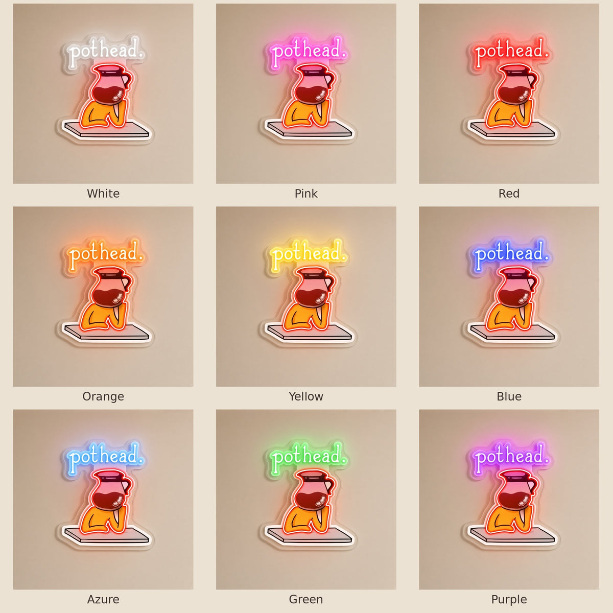 Pothead LED Neon Sign - nine-color grid
