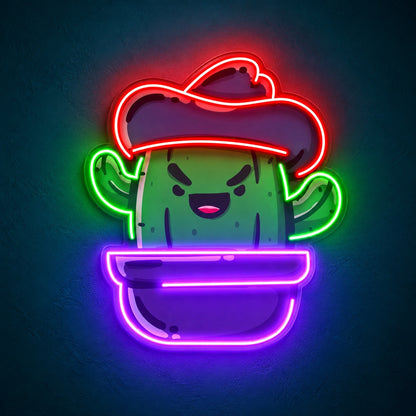 Potted Cowboy Cactus LED Neon Sign - product hero