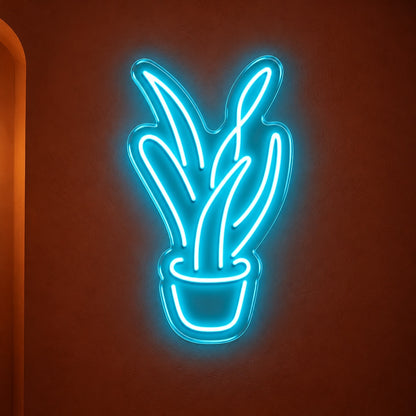 Potted Snake Plant LED Neon Sign - product hero