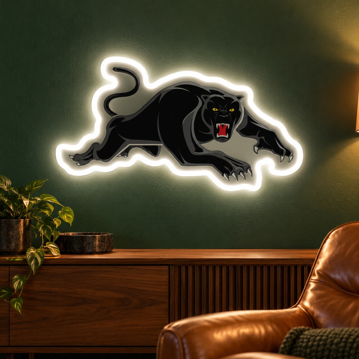 Pouncing Panther LED Neon Sign - advertising view