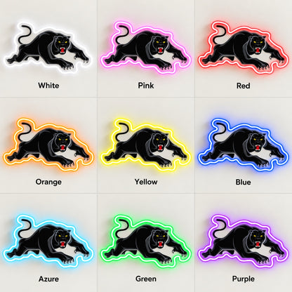 Pouncing Panther LED Neon Sign - nine-color grid
