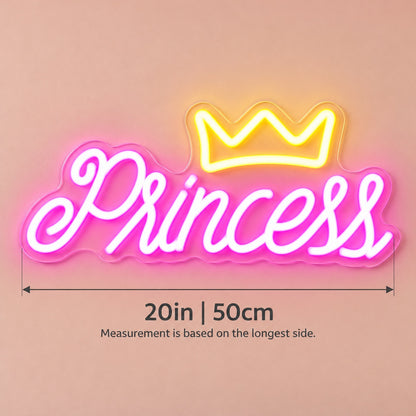 Princess LED Neon Sign - size guide