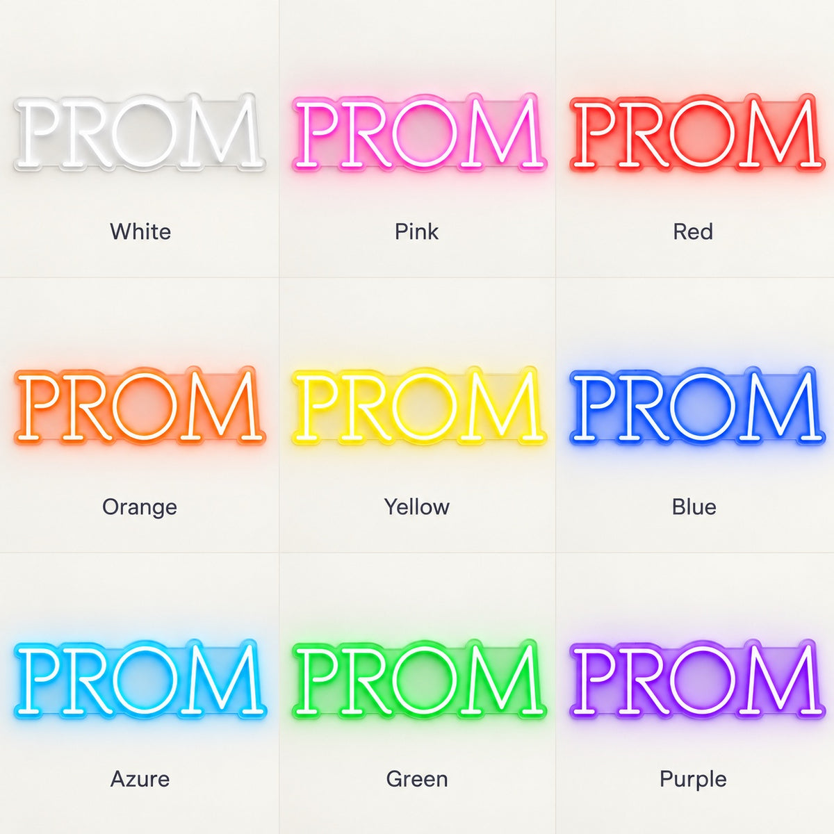Prom LED Neon Sign - nine-color grid