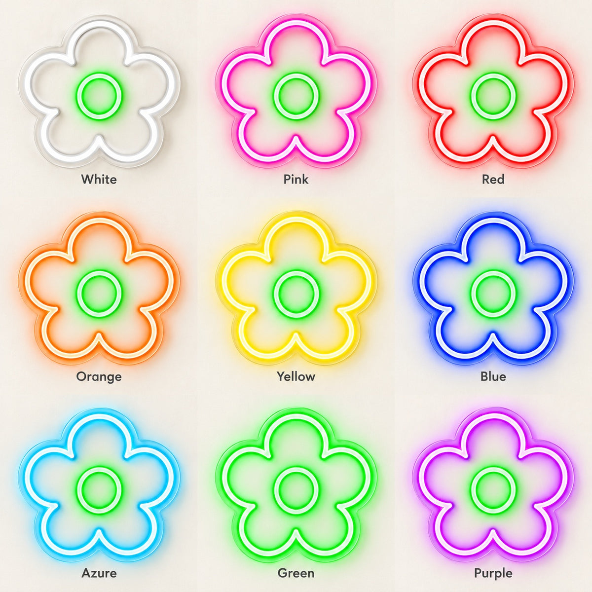 Flower LED Neon Sign - nine-color grid