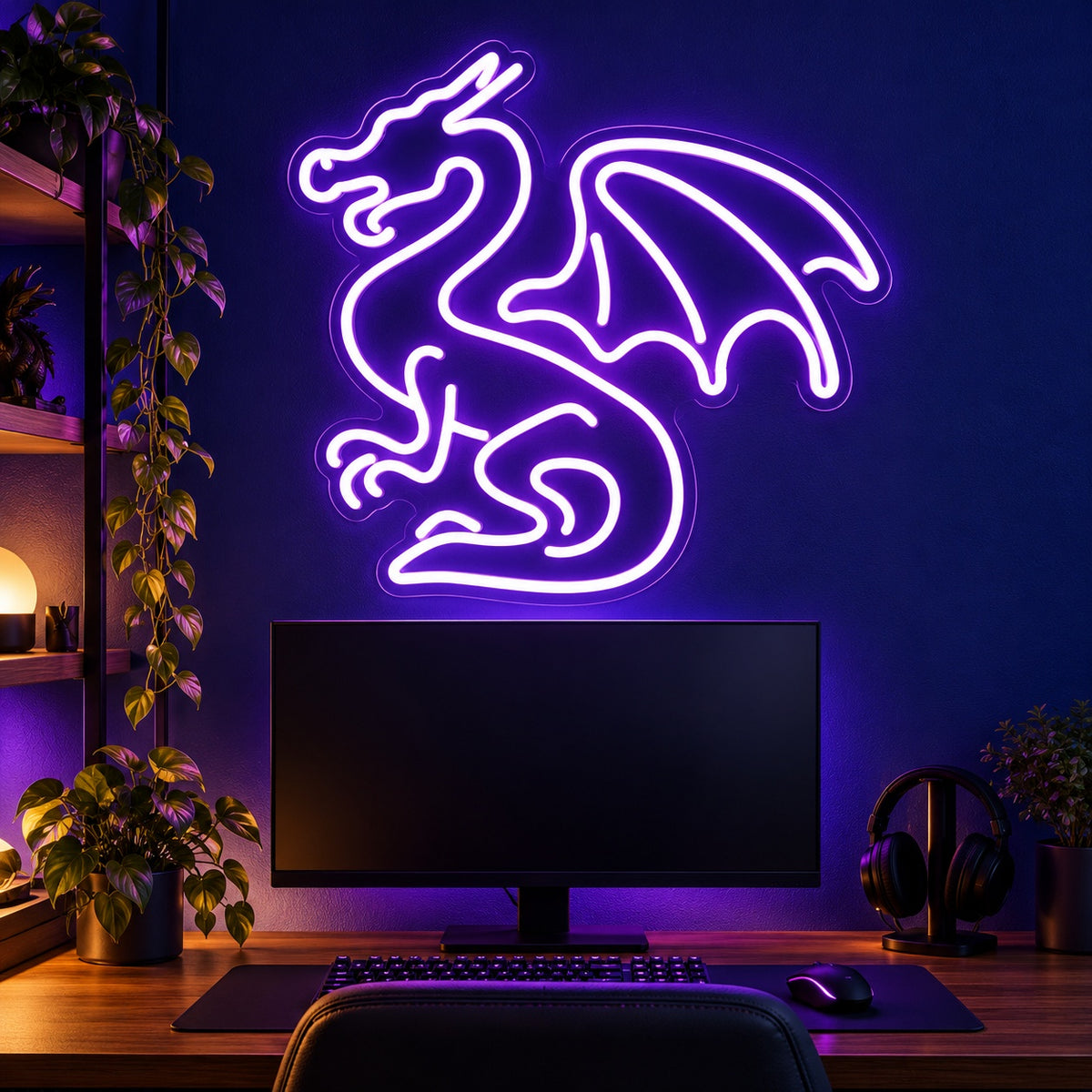 Winged Dragon LED Neon Sign - advertising view