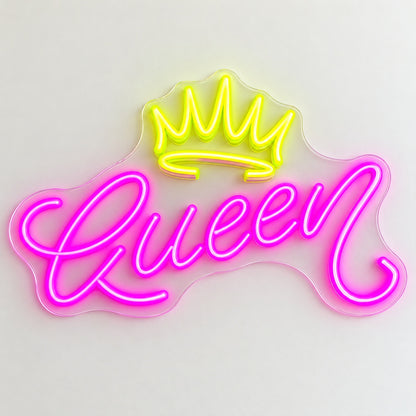 Queen Crown LED Neon Sign - natural light view