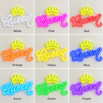 Queen Crown LED Neon Sign - nine-color grid