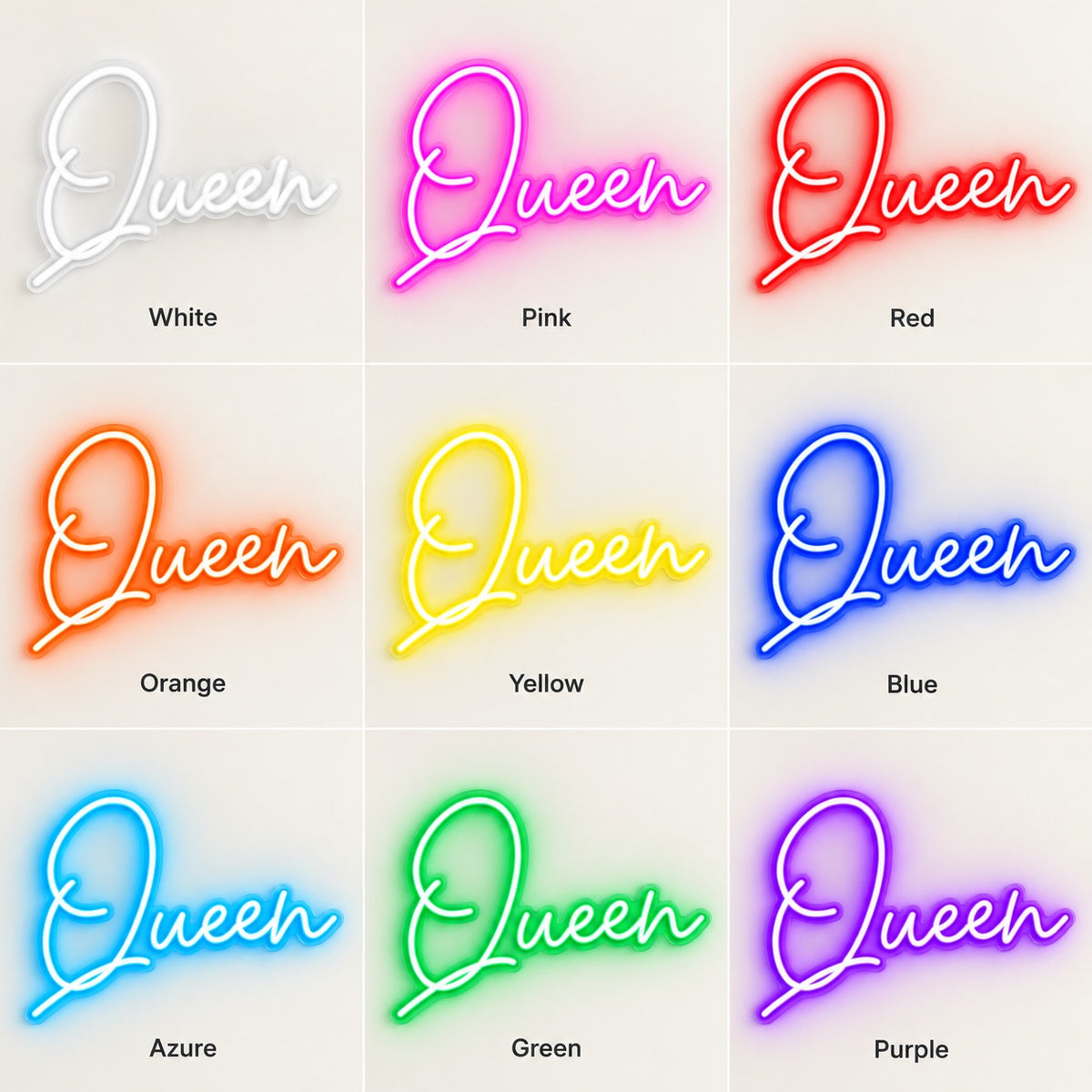 Queen LED Neon Sign - nine-color grid