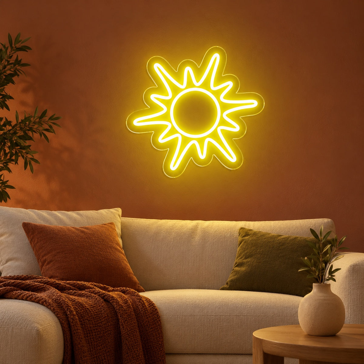 Radiant Sun LED Neon Sign - advertising view