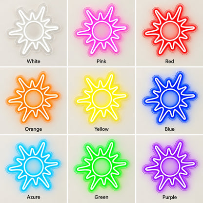 Radiant Sun LED Neon Sign - nine-color grid