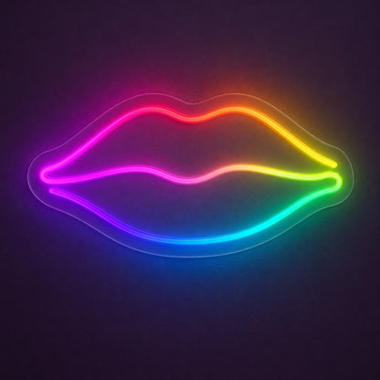 Rainbow Lips LED Neon Sign - product hero