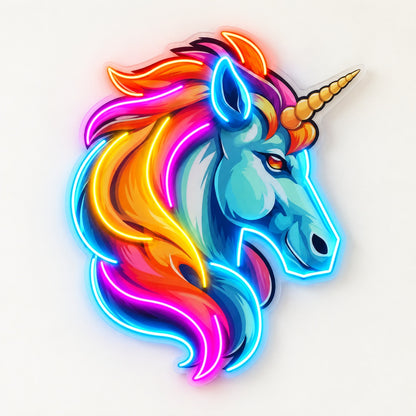 Rainbow Unicorn LED Neon Sign - natural light view