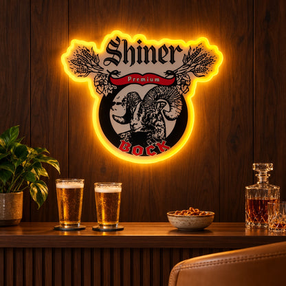Ram Head Wheat Crest LED Neon Sign - advertising view