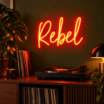 Rebel LED Neon Sign - advertising view
