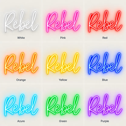 Rebel LED Neon Sign - nine-color grid
