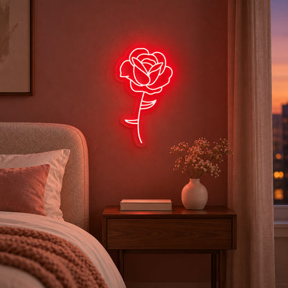 Blooming Rose LED Neon Sign - advertising view