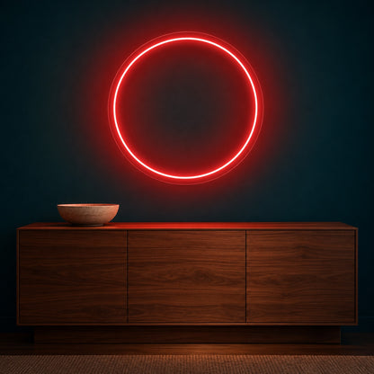 Circle LED Neon Sign - advertising view
