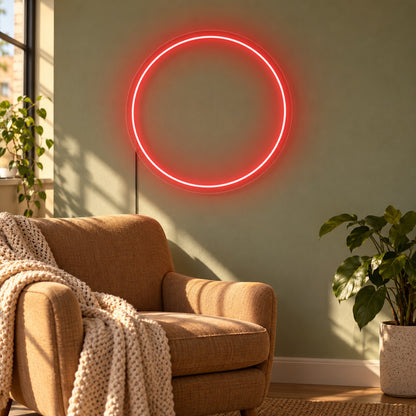 Circle LED Neon Sign - lifestyle view