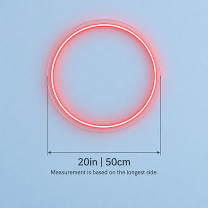 Circle LED Neon Sign - size guide