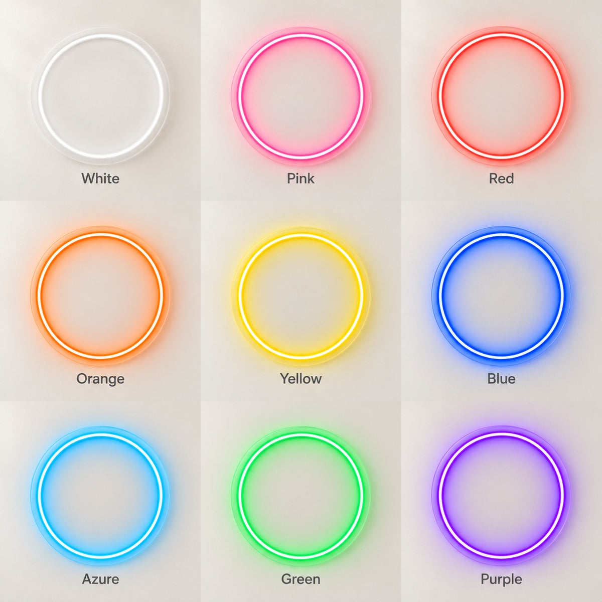 Circle LED Neon Sign - nine-color grid