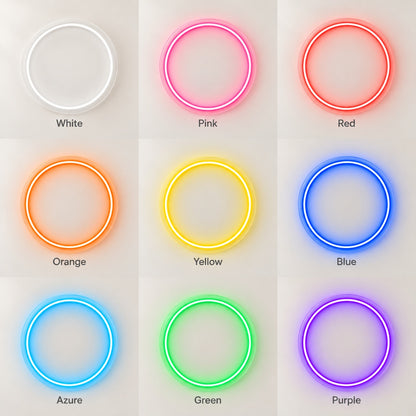 Circle LED Neon Sign - nine-color grid