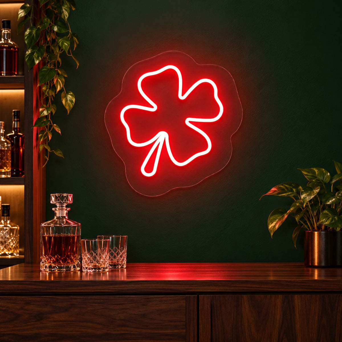 Four Leaf Clover LED Neon Sign - advertising view