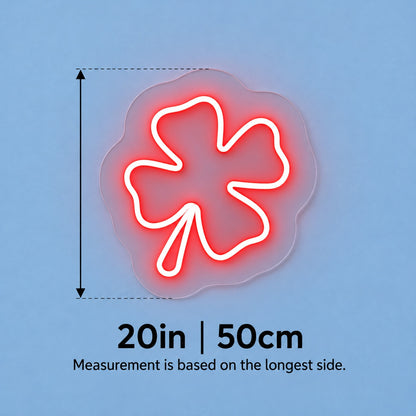 Four Leaf Clover LED Neon Sign - size guide