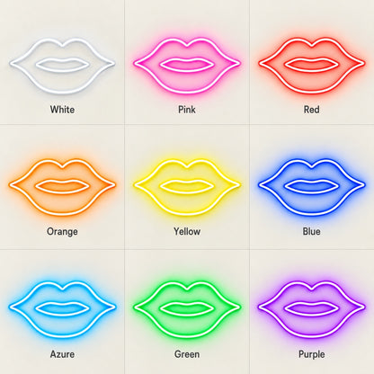 Lips Outline LED Neon Sign - nine-color grid